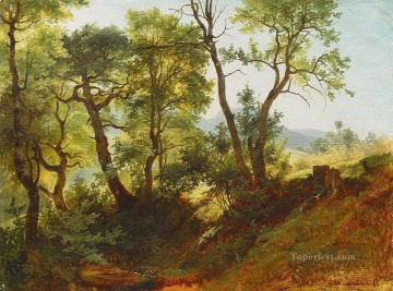 Landscapes Painting - edge of the forest 1866 classical landscape Ivan Ivanovich trees